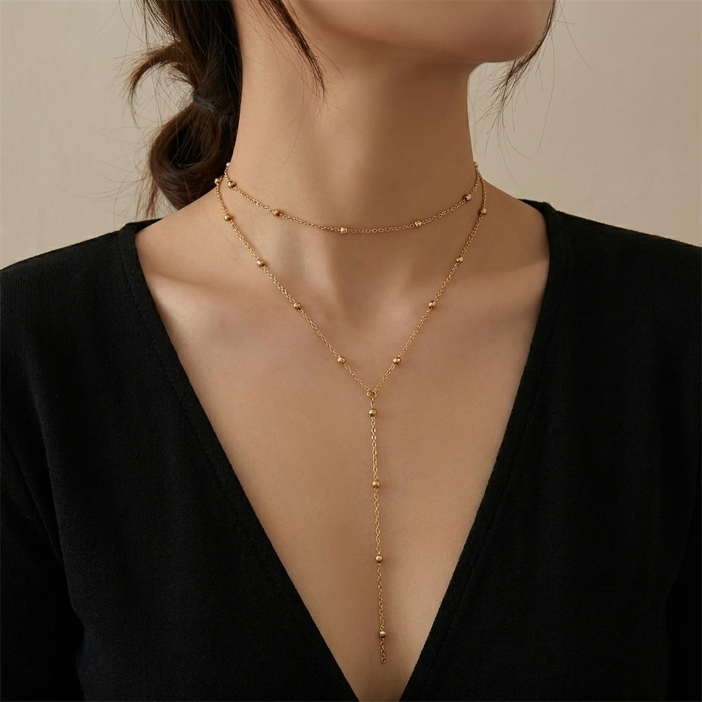 Kalung Panjang Kalung Rantai Kalung Wanita Kalung Titanium Anti Karat Anti Luntur