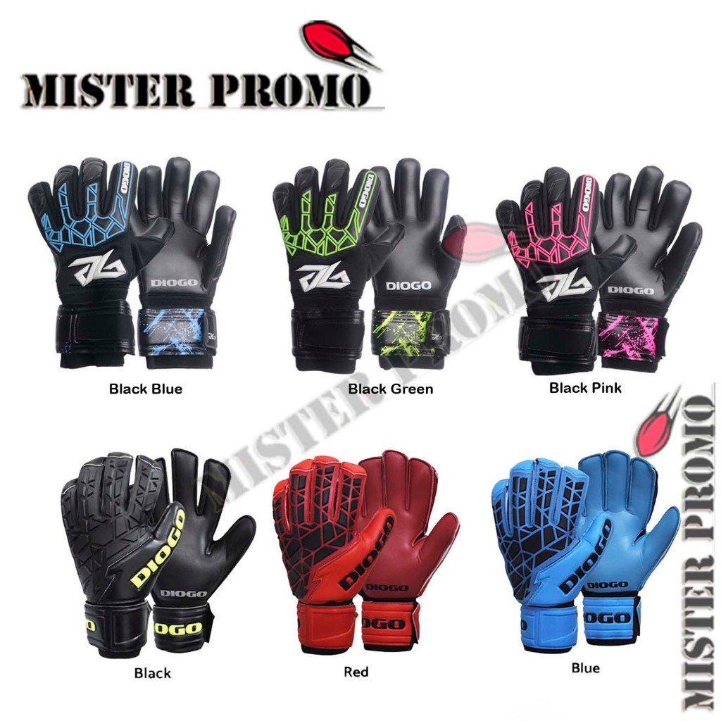Sarung Tangan Kiper Tulang Gomma DIOGO Original GoalKeeper Gloves Fingersave