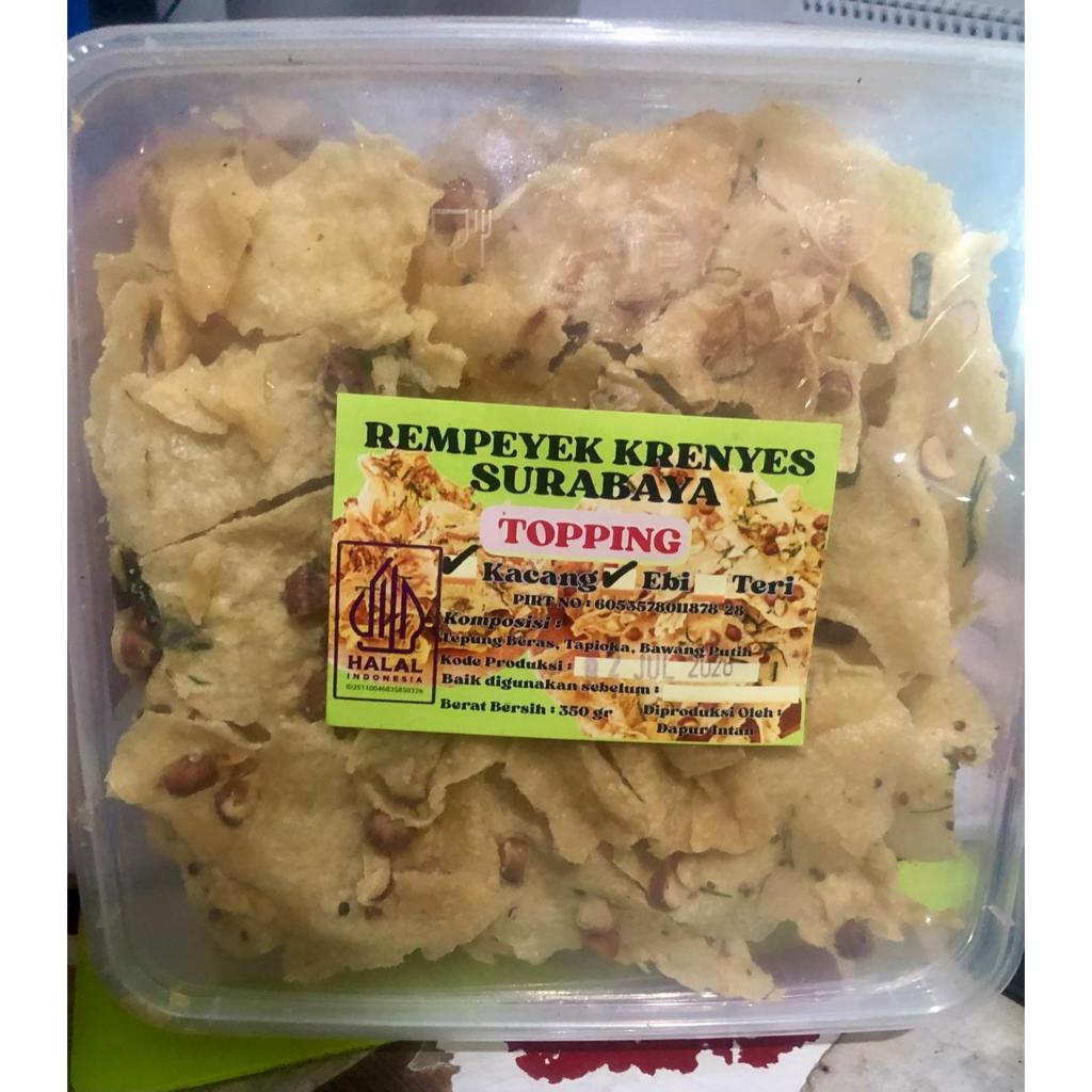 Rempeyek Krenyes kemasan Mika 350gr varian Kacang/Ebi/Teri - peyek kacang - peyek teri - peyek grago