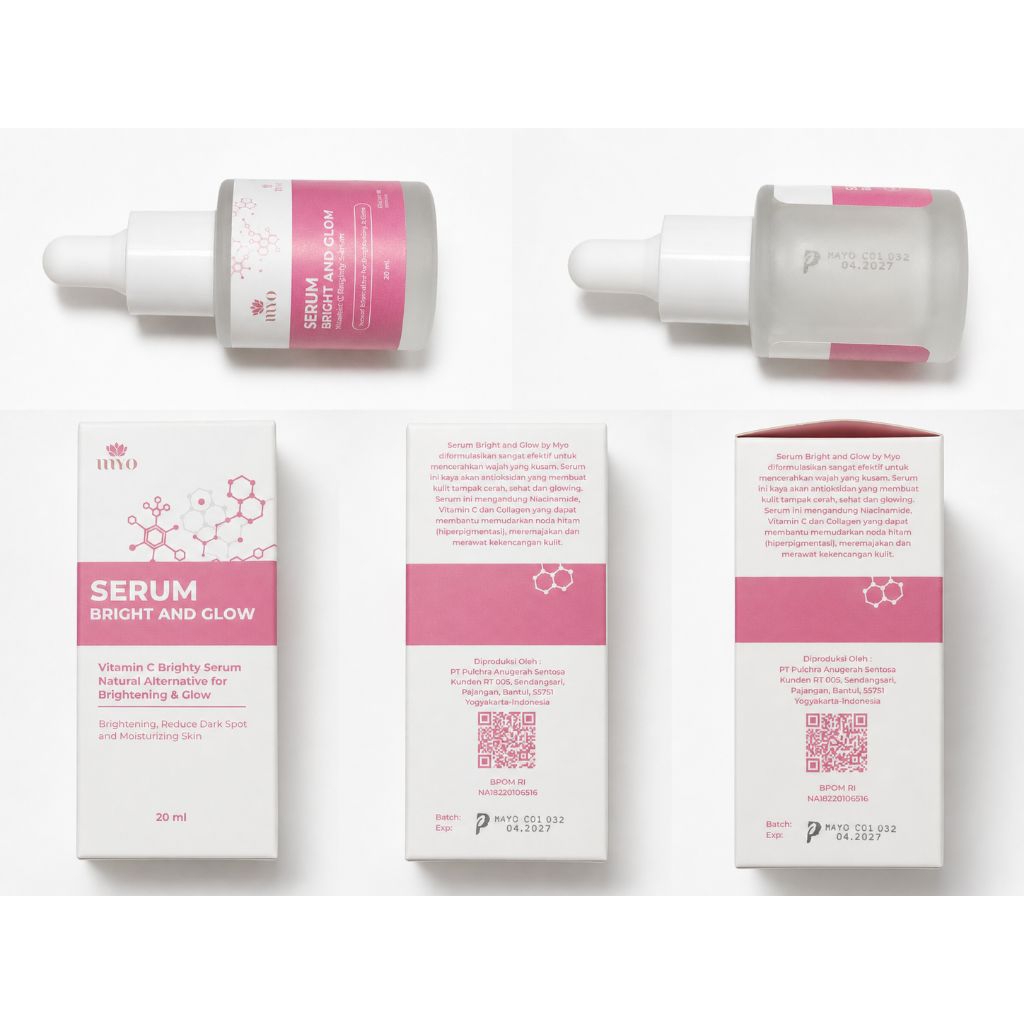 Serum Wajah Mayra Bright & Glow 20ml - Mencerahkan, Menghidrasi, Memudarkan Bekas Jerawat