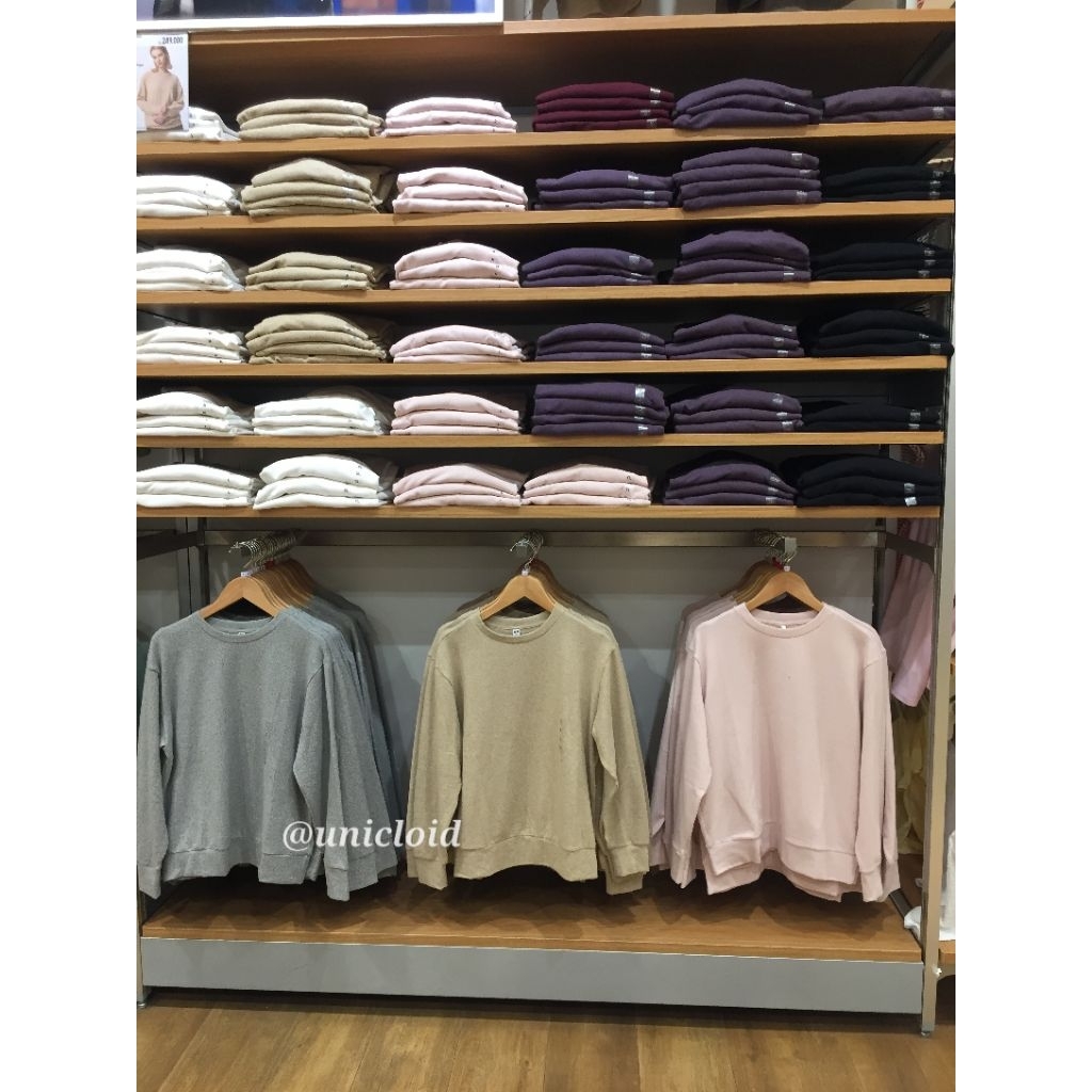 JASTIP UNIQLO T-shirt fleece rajut lembut kerah bulat original uniqlo 100%