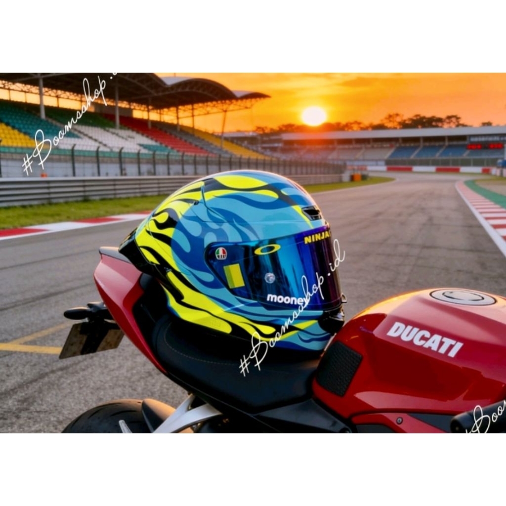 helm kyt tt course repaint livery vr46 winter test