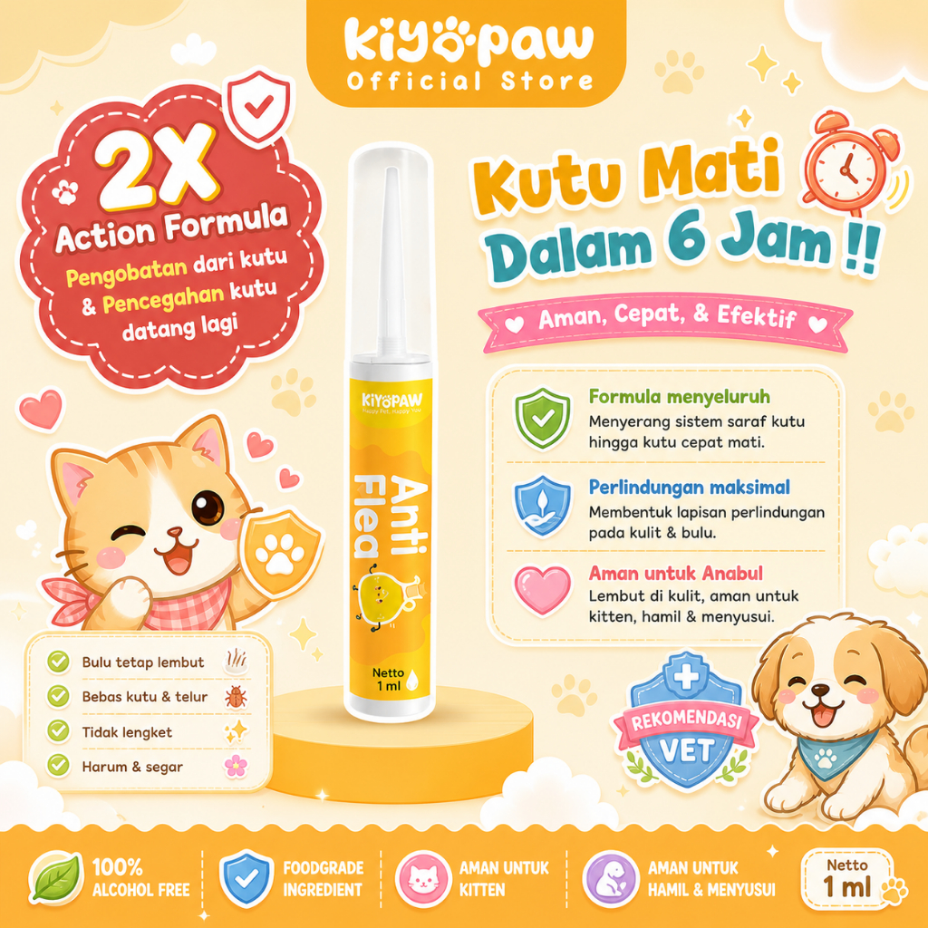 KIYOPAW Obat Kutu Kucing Anjing Tetes 1 Ml