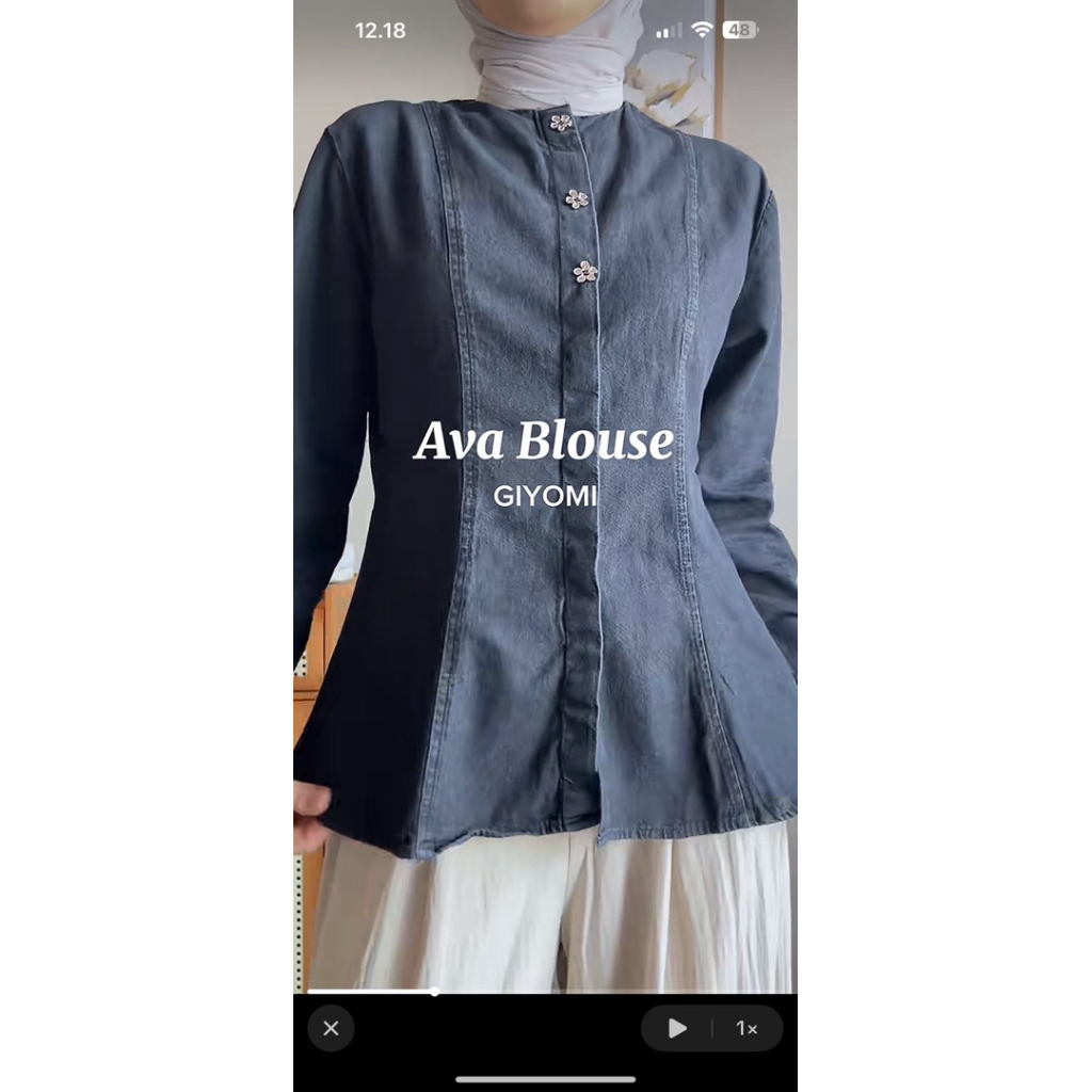 PRELOVED AVA BLOUSE BRAND GIYOMI - BAJU NGONTEN 1 KALI PAKAI