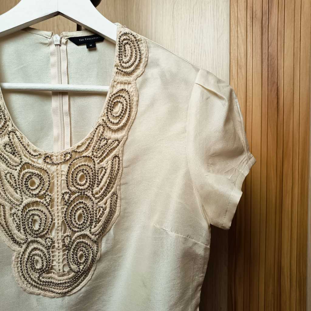 Mini Dress Gold Embroidery