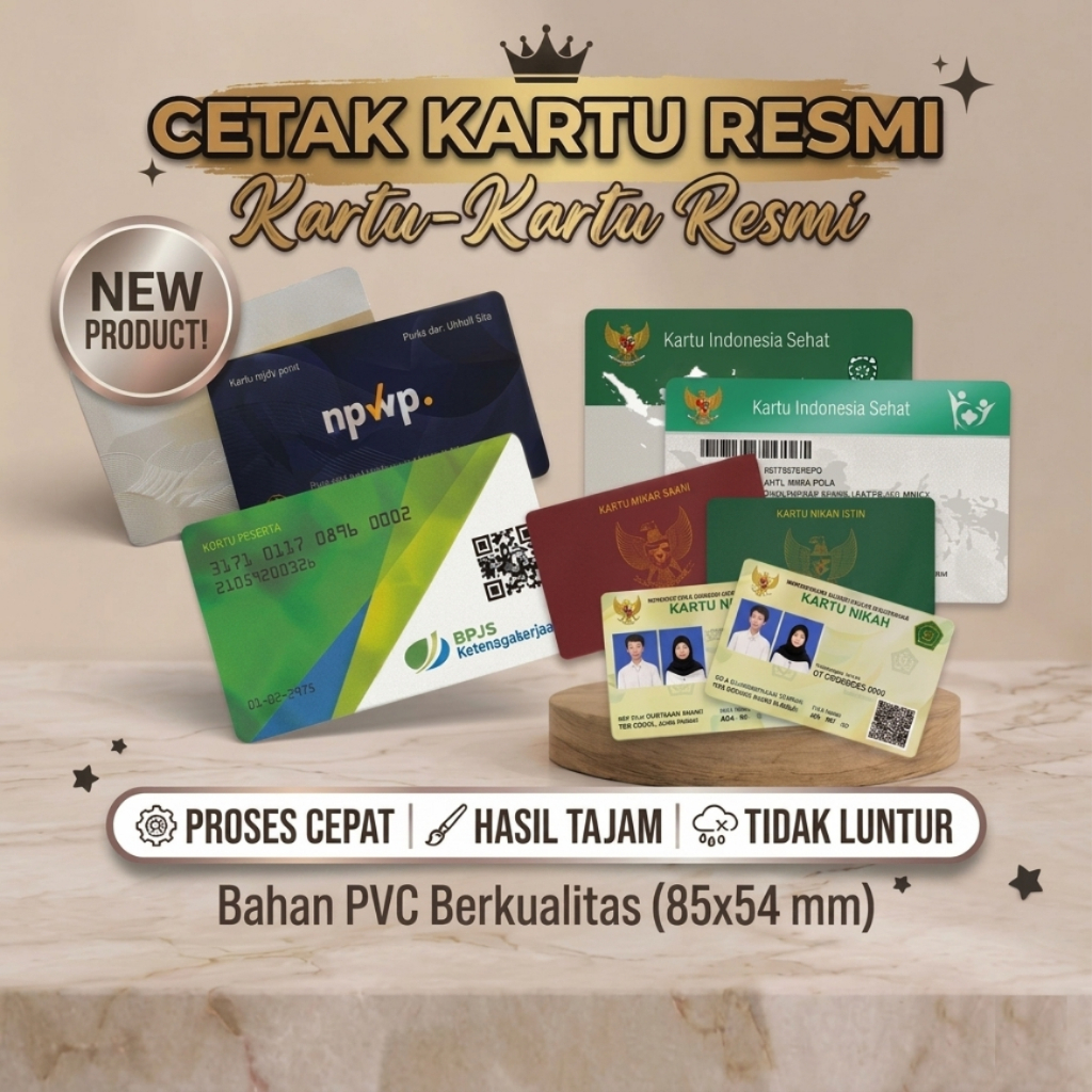 CETAK KARTU BPJS KIS, BPJS Ketenagakerjaan & NPWP BAHAN PVC MURAH, CEPAT DAN BERKUALITAS