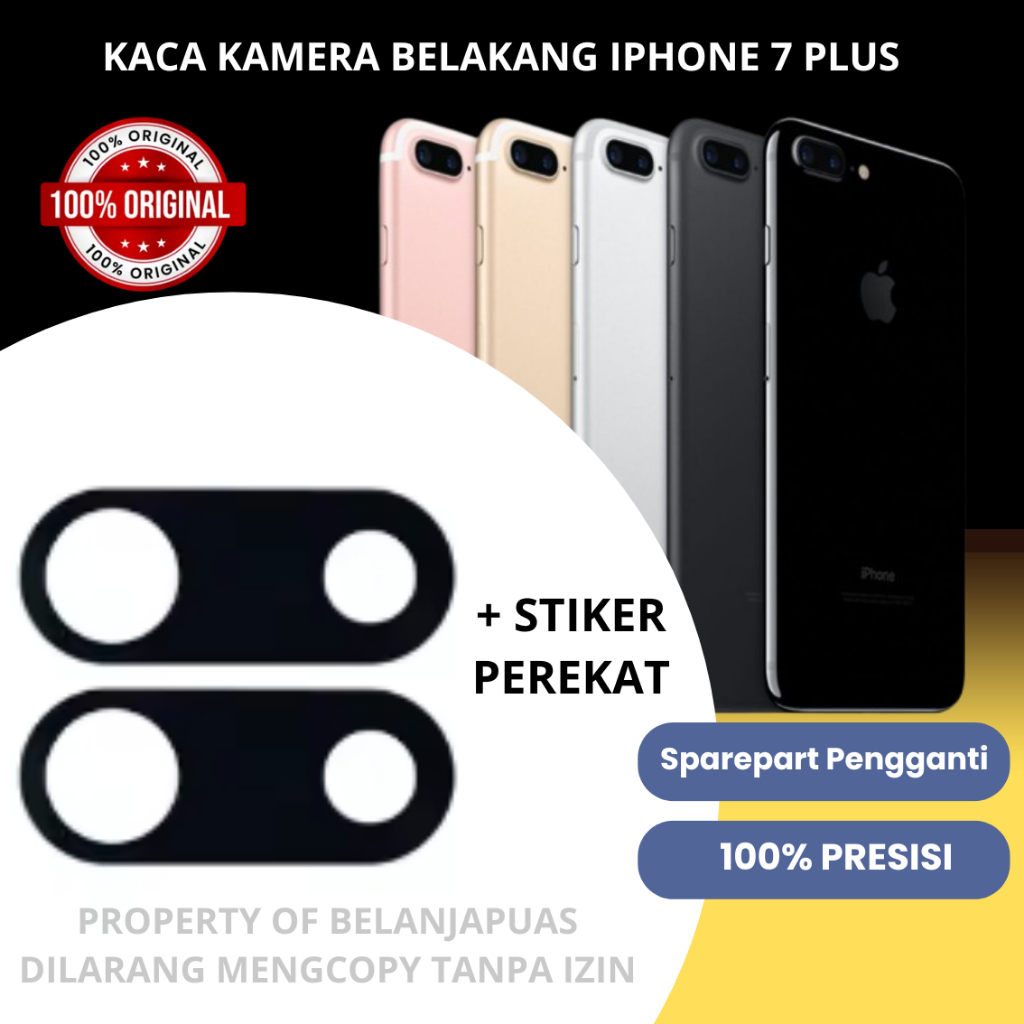 Lensa Camera Pengganti Kaca Kamera Belakang IPHONE 7 PLUS / IP 7 PLUS Sparepart ORI Termurah