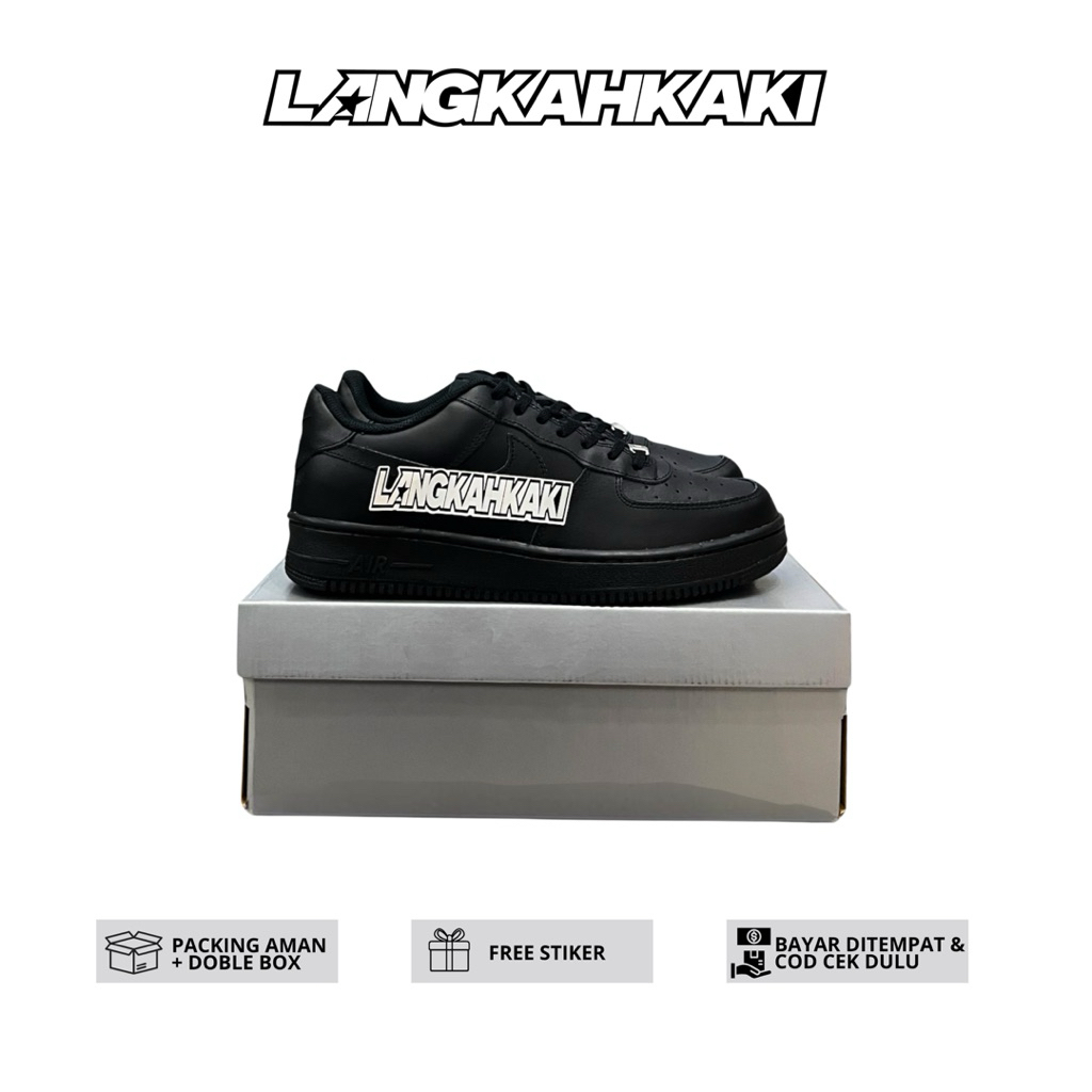 Sepatu Full Hitam Pria Terbaru | AF1 Full Black