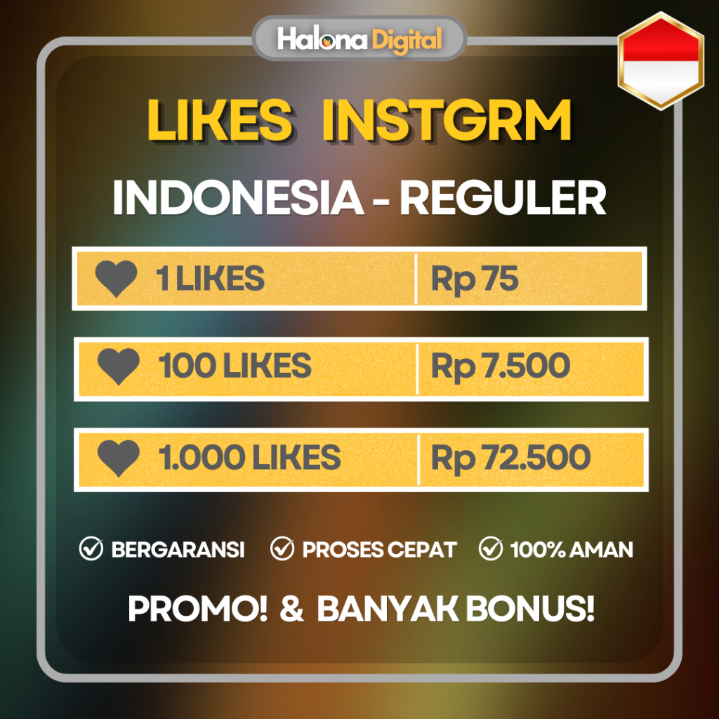 Likes Instagram Indonesia MURAH Like IG real Indo Proses Cepat - REGULER