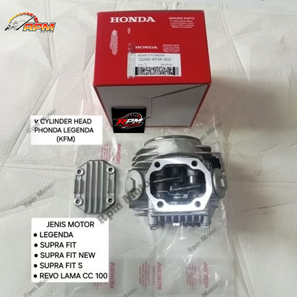 Cylinder Silinder Head Assy Komplit Supra Fit New, Supra Fit, Legenda Legenda 2, Revo Lama KFM