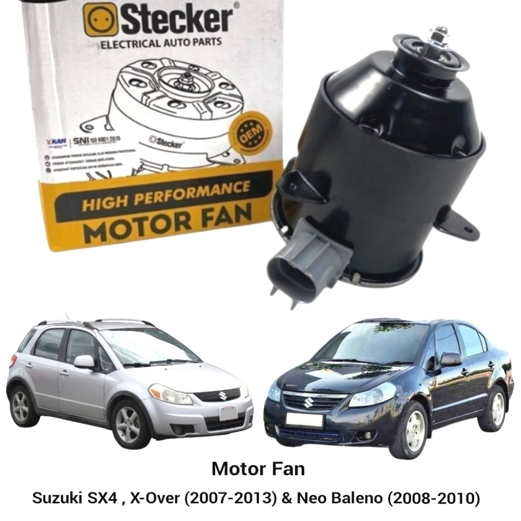 Motor Fan Kipas Radiator Suzuki SX4 Xover SX-4 X-Over 2007-2013 Neo Baleno 2008-2010 Stecker