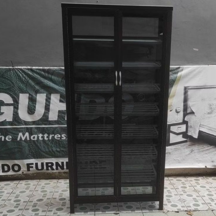 MCW furniture/RS2PAC/Lemari sepatu aluminium coklat tebal/Rak sepatu aluminium 79x35x160/Almari sepa