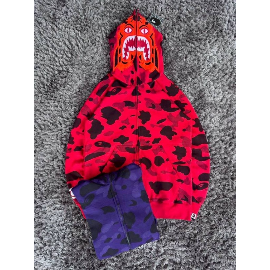 JAKET SWEATER HOODIE PRIA WANITA UNISEX 84PE TIGER FULLZIPPER CAMO