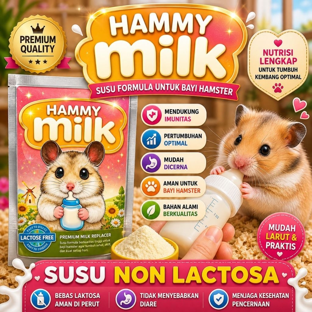 HAMMY MILK GROSIR - Susu Hamster Minuman Hamster Susu Bayi Hamster Susu Pengganti Induk Hamster