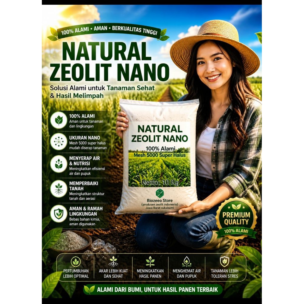 Tepung zeolite media tanam nano spray mesh 5000 asli