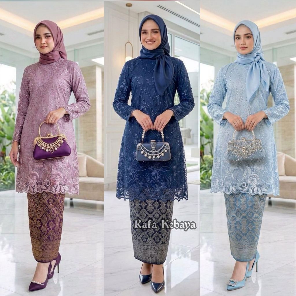 Setelan Kebaya Tunik Tile Rok Songket/ Kebaya Terbaru