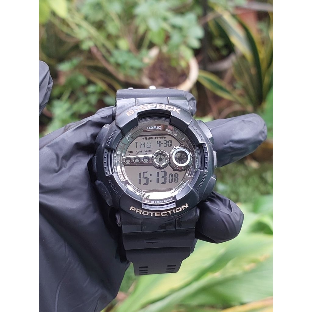 (Harga Net) Jam Tangan Casio G-Shock GD-100BW Original Mirror LCD Bawaan Mesin Normal Tinggal Pakai