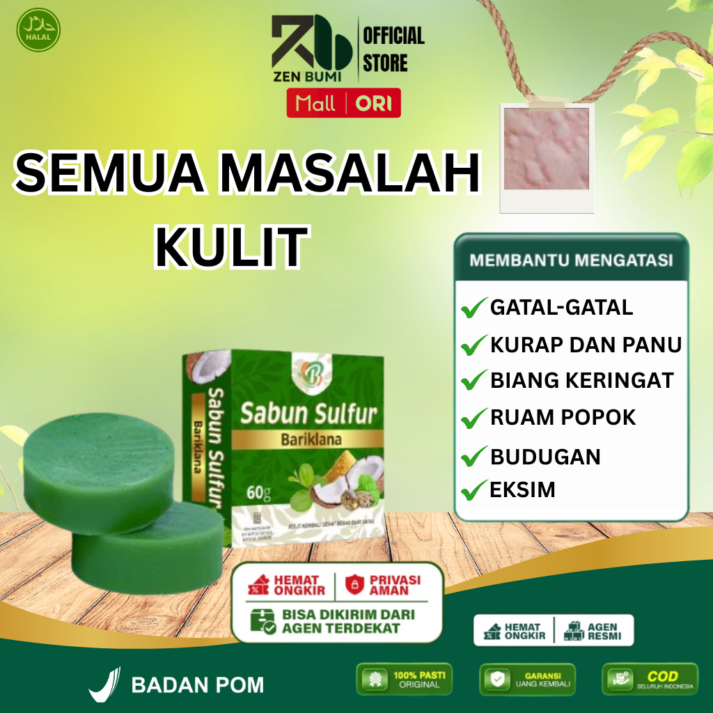 Sabun Sulfur - Sabun Gatal Paling Ampuh Anti Jamur, Gatal-gatal Seluruh Badan, Sabun Gatal Kulit, Sa