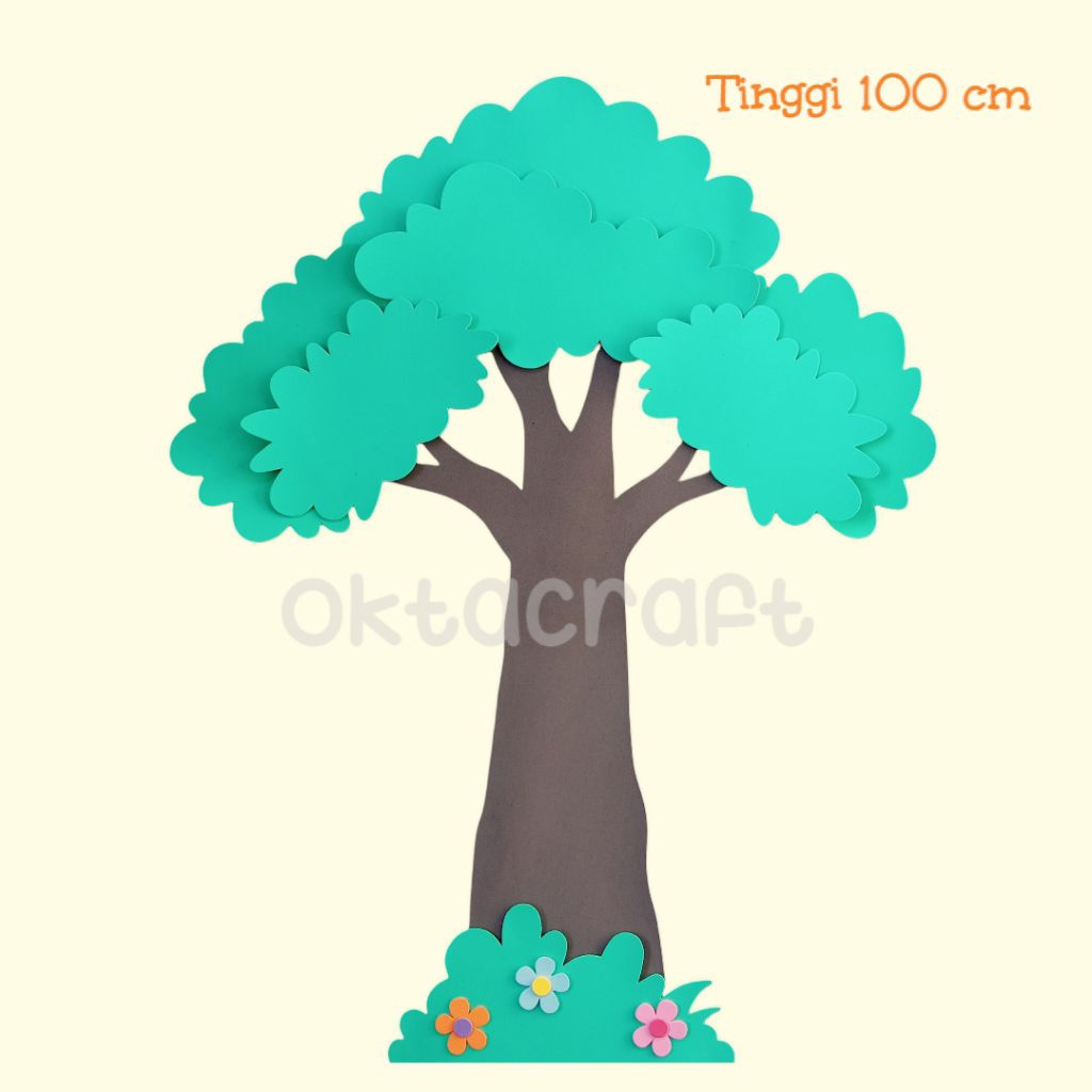 100 cm/hiasan dinding pohon bahan spons eva/dekorasi pojok baca kelas tk sd paud nursery/hiasan rump