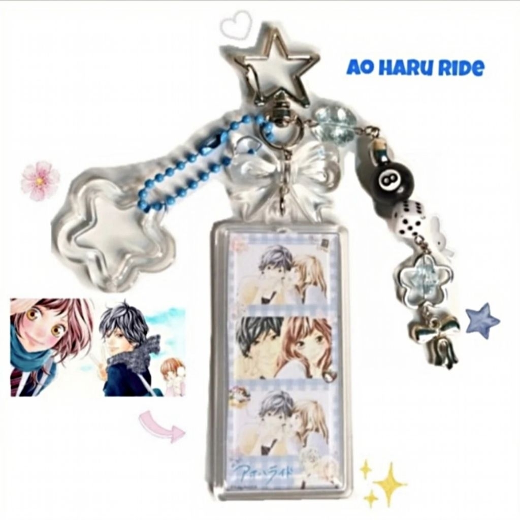 ao haru ride couple photobooth keychain