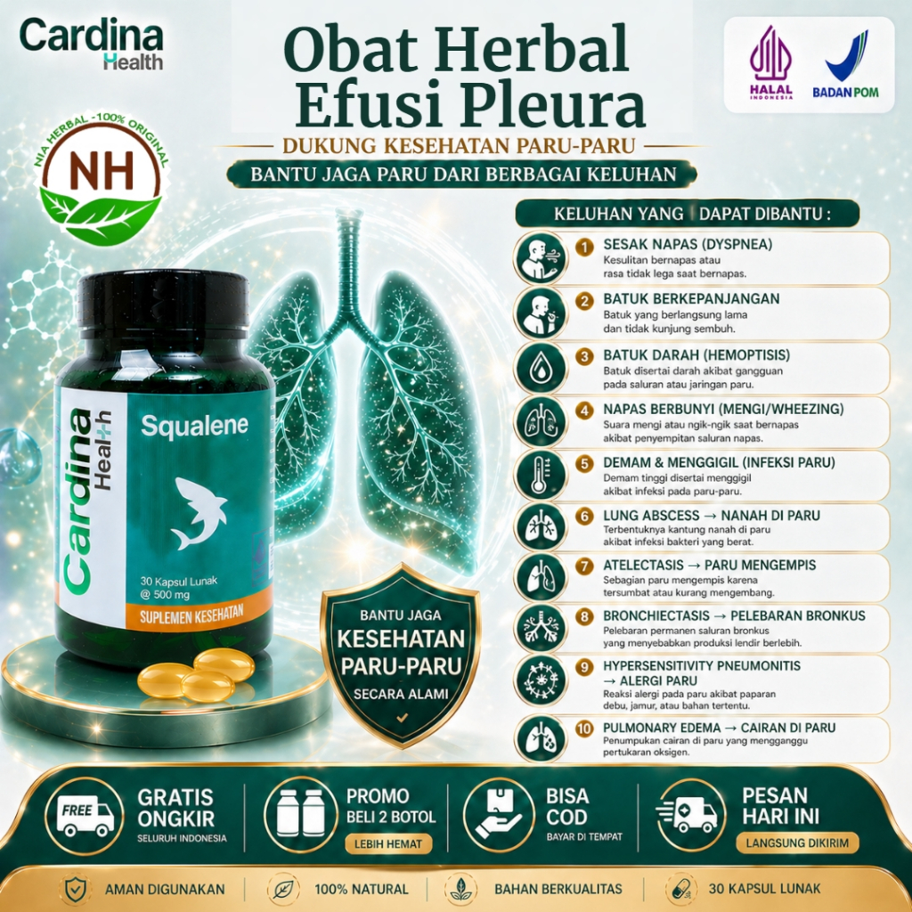 Obat Efusi Pleura, Cairan di Paru, Sesak Napas Berat yang Membantu Mengurangi Penumpukan Cairan Manj