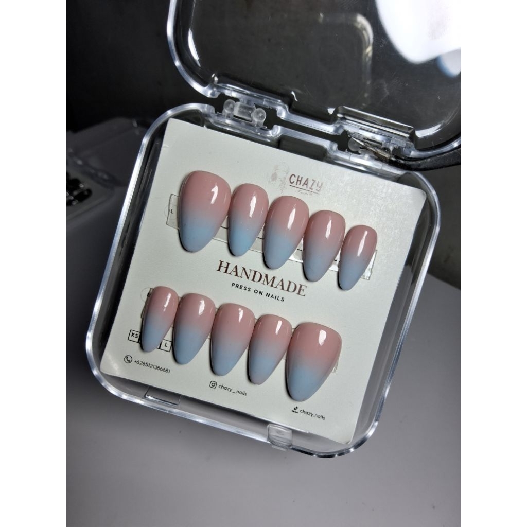 Ombre Press on Nails Seventeen Handmade Custom