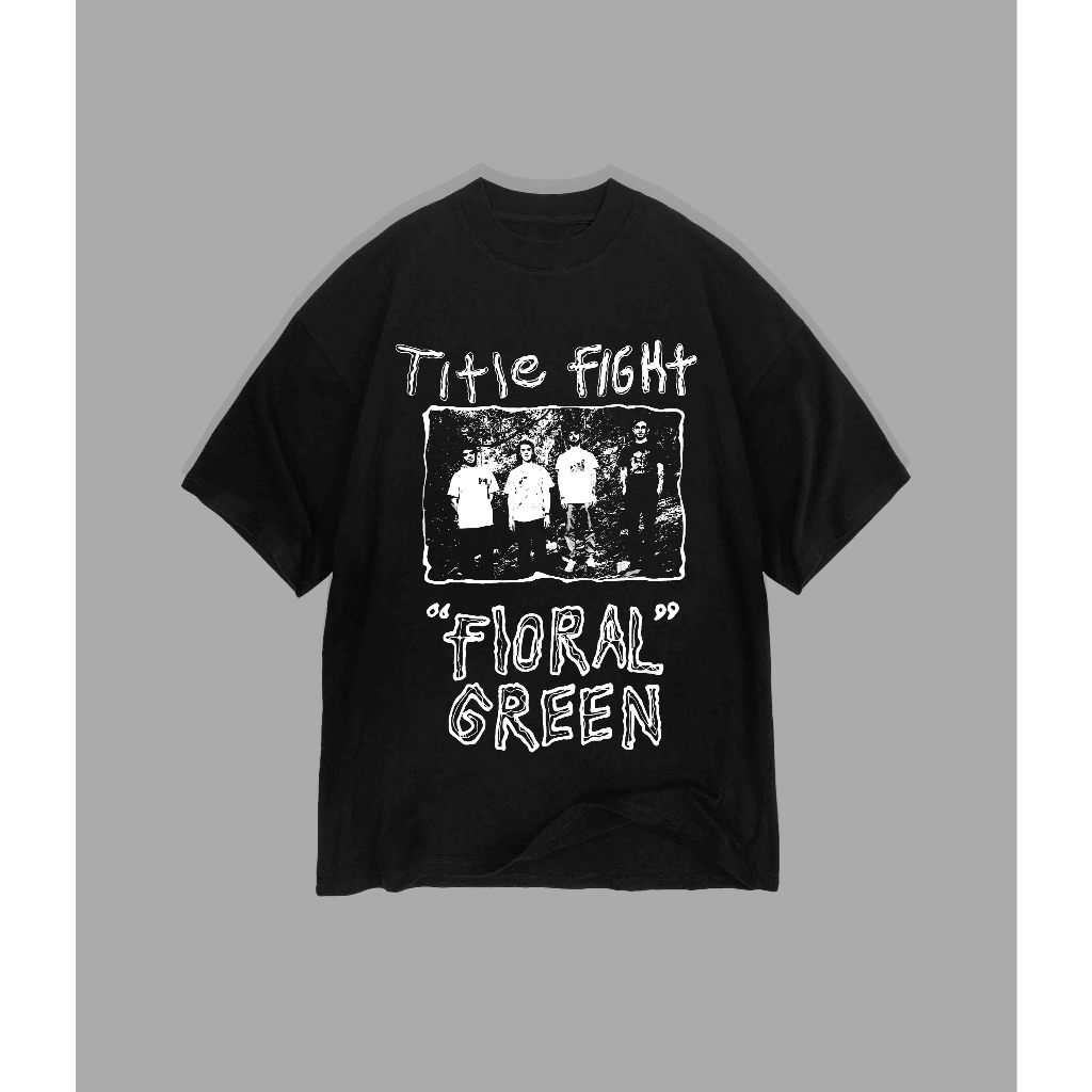 Title Fight - Floral Green T-shirt | Kaos Band Title Fight - Floral Green