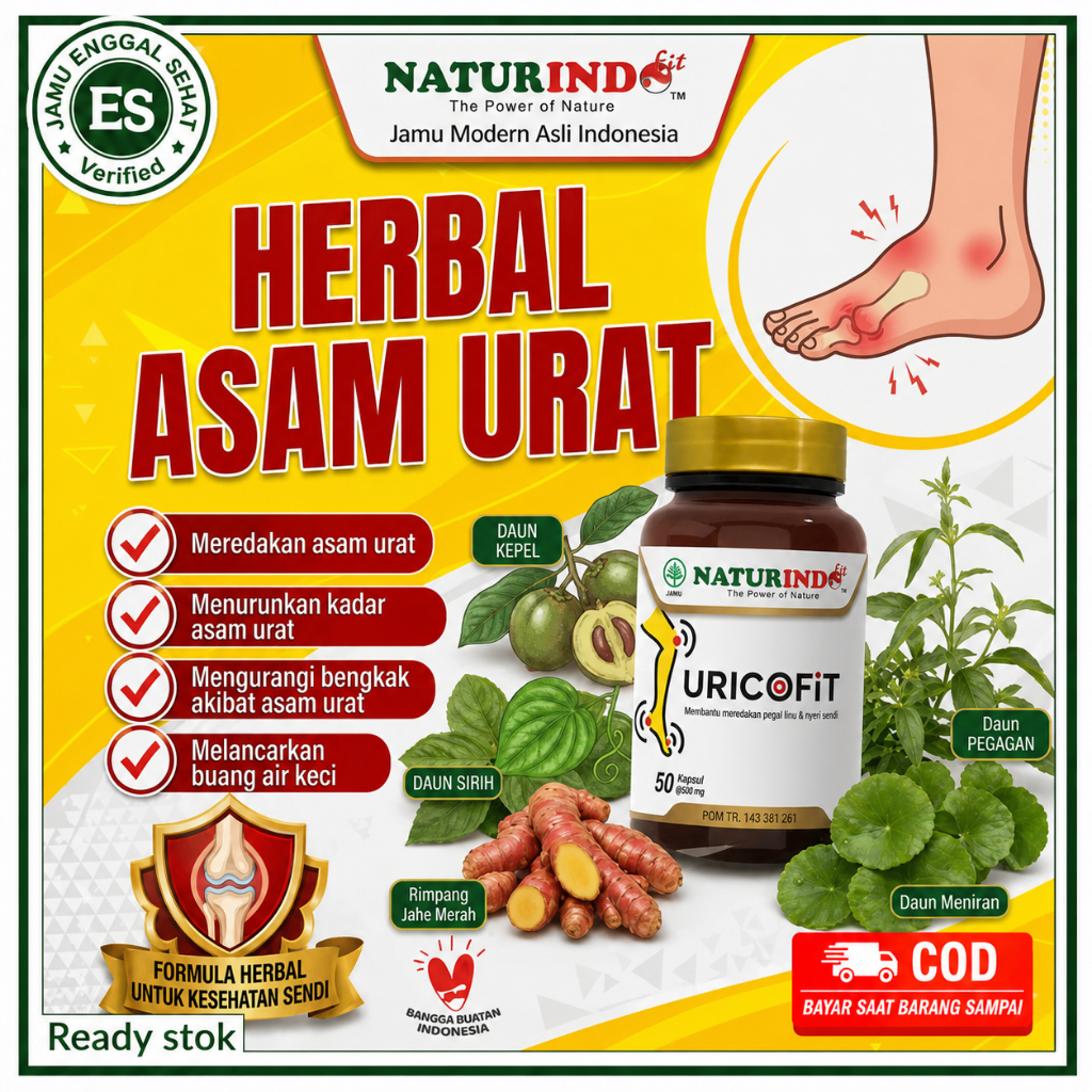 Obat herbal asam urat Uricofit Naturindo
