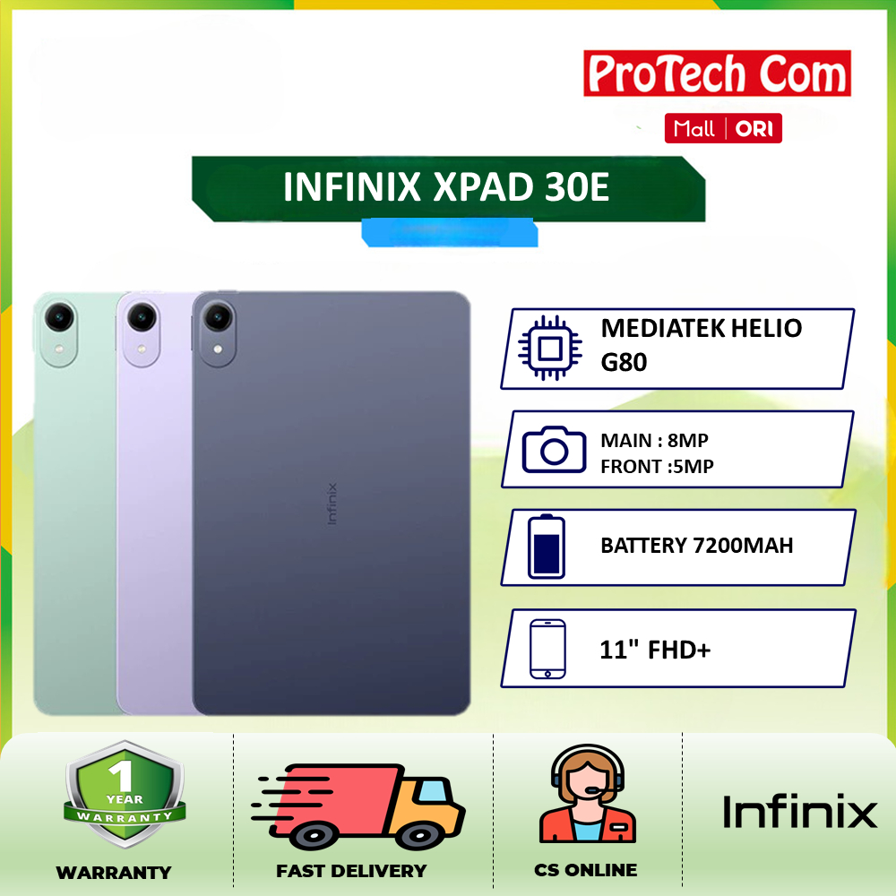 INFINIX XPAD 30E LTE 4/128 4G GARANSI RESMI INFINIX INDONESIA
