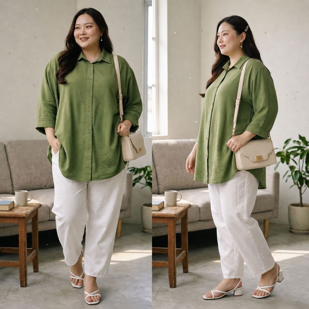 Atasan Wanita Jumbo LD 120 130 140 Blus Blouse Big Size MBL1013