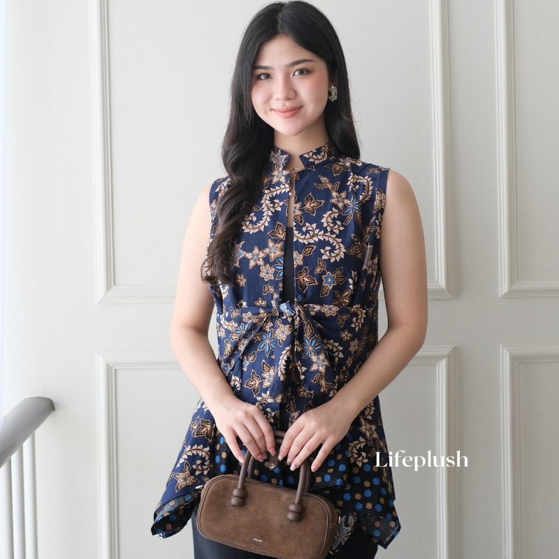 LIFEPLUSH - Atasan Batik Wanita Modern Blouse Batik Elegan Kerja Kantor Kekinian Premium - TARA