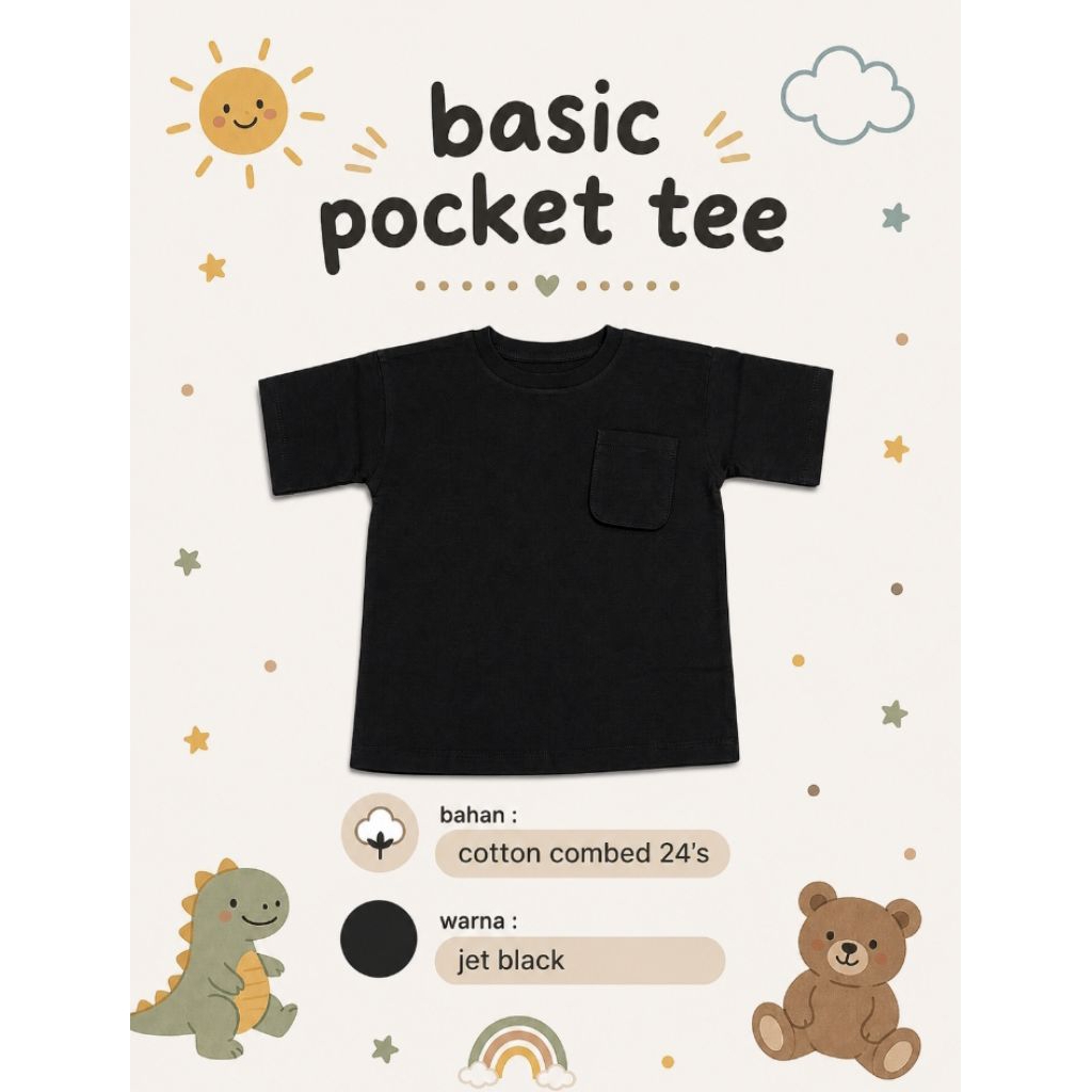 KAFEEL | UNISEX | BASIC POCKET TEE | KAOS POLOS OVERSIZE ANAK