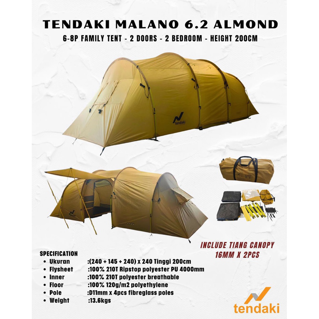 tendaki •tenda famili dome tendaki malano 4.1 - malano 4.1H - malano 4 - malano 5.1 - malano 6.2 - m