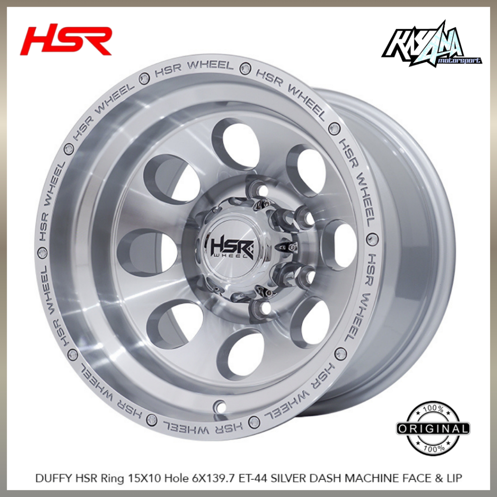 Velg mickey thompson Ring 15 HSR DUFFY R15 Lebar 10 PCD 6x139 et -44 Velg Mobil Katana Jimny Escudo