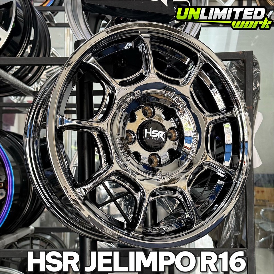 Velg Tampilan Rally Look HSR Jelimpo R16 Black Chrome Velg Mobil Freed Mobilio Fiesta Atto 1 VF3