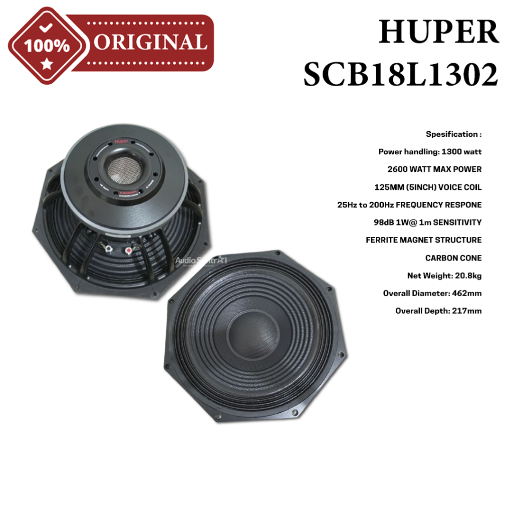 Komponen Speaker 18 Inch HUPER SCB18L1302 | SCB18L 1302 | SCB 18L1302  | S1300 Original 1300 Watt