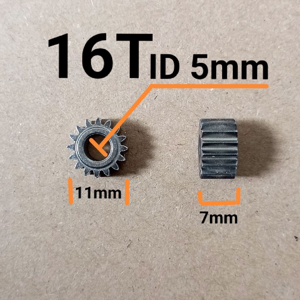 Gear 16T ID 5mm Motor Dinamo 775 795