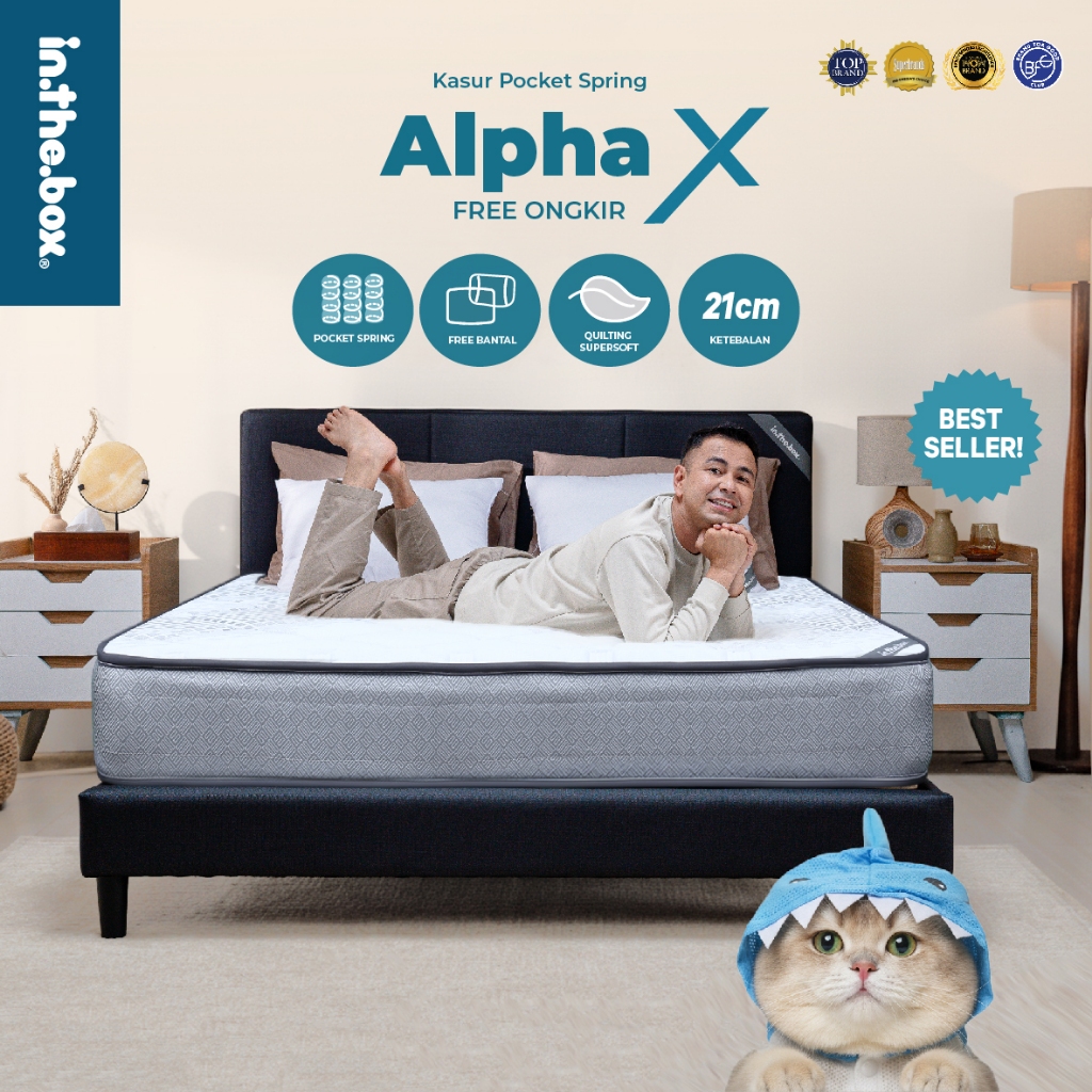 INTHEBOX ALPHA X - Kasur Springbed - FREE Bantal - Ukuran kasur 90x200, 100x200, 120x200, 140x200, 1