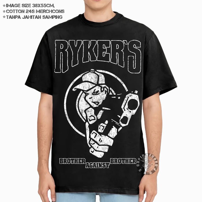 Kaos Band Ryker's Baju Musik Rock Hardcore Metal Bootleg Unisex T shirt - Rykers Brother Against Bro