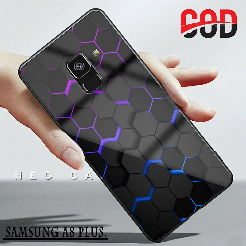 CL Softcase Glass For Samsung A8 Plus - Case Glass Samsung A8 Plus - Casing Kaca A8 Plus Terbaru - C
