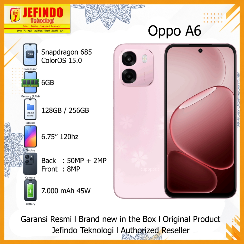 Oppo A6 6/128 6/256 Garansi Resmi Nasional