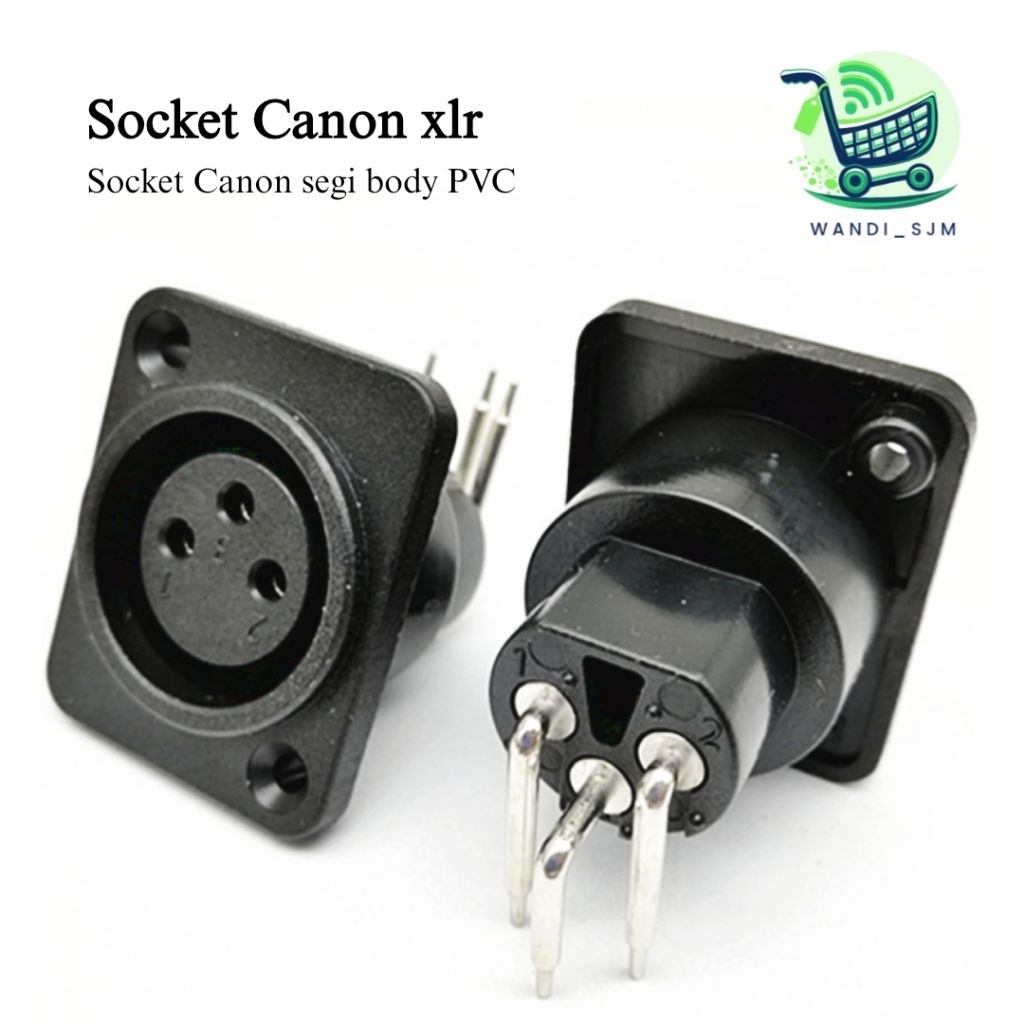 Socket Canon xlr pvc segi Hitam Audio