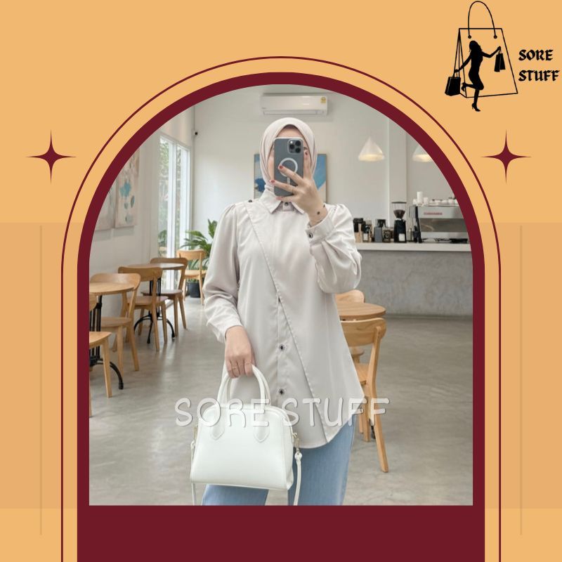Blouse wanita elegan dan modis putih kondangan jumbo premium lengan pendek panjang ld 120 2025 lebar