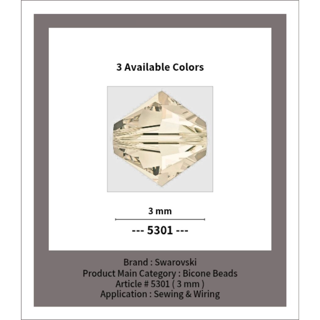SWAROVSKI™ - Crystal Beads - Article # 5301 - 3 MM - Swarovski Crystal - Kristal Swarovski - Crystal