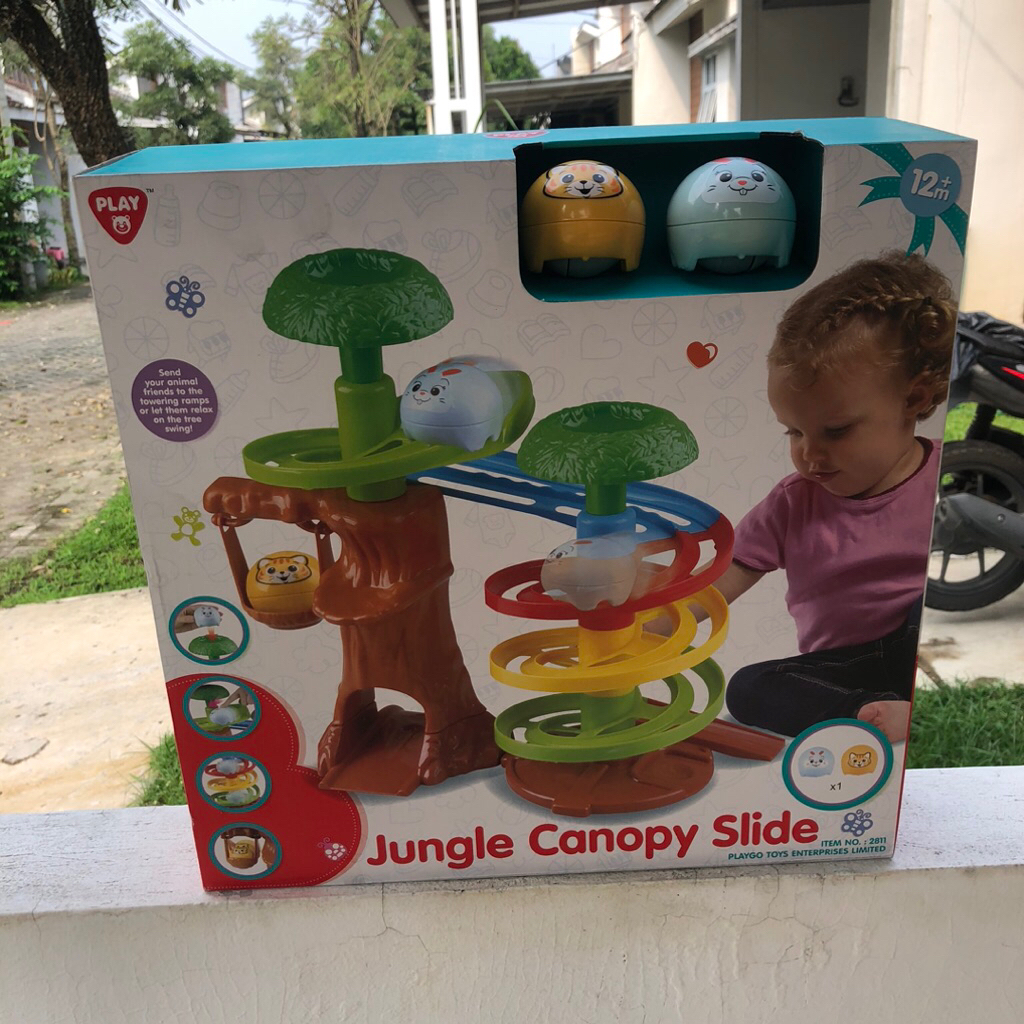 preloved - mainan anak 1 tahun - jungle canopy slide