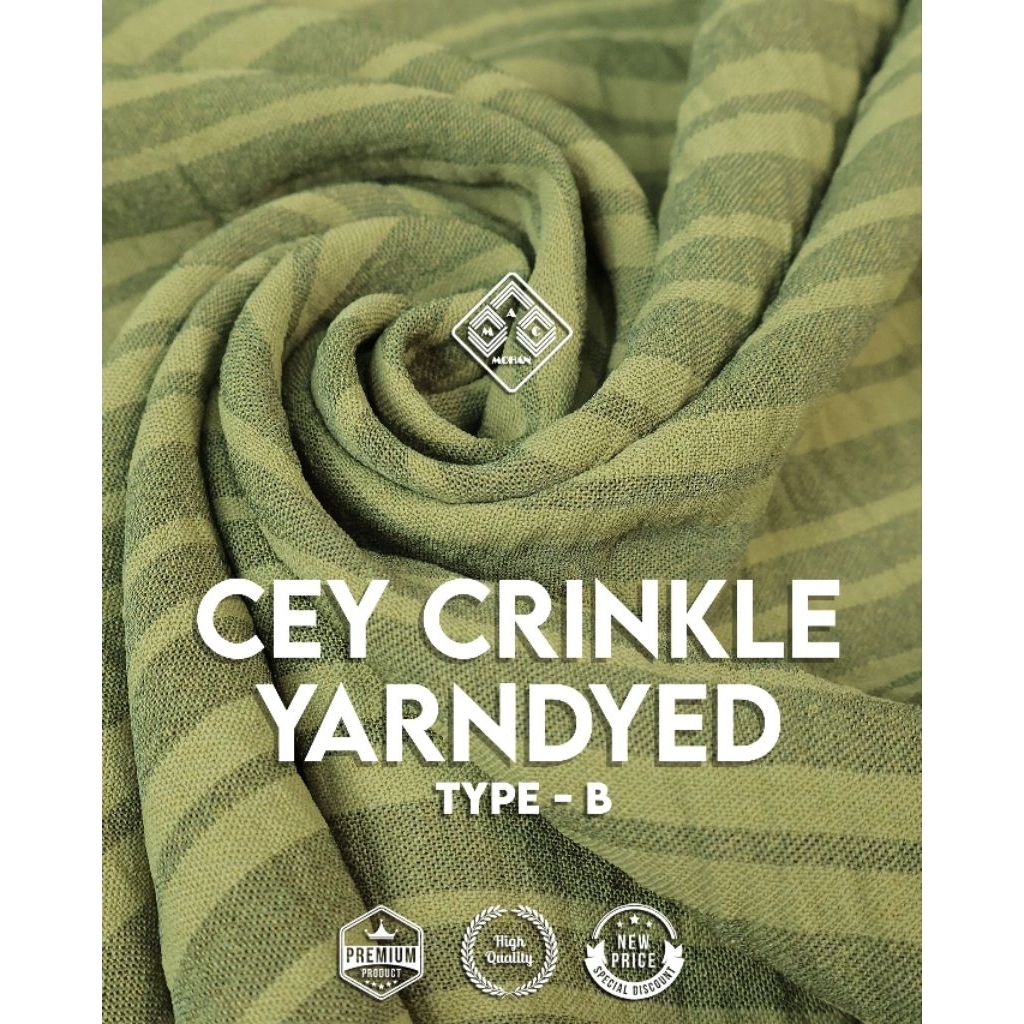 [NEW ARRIVAL] YARNDYED AIRFLOW CRINKLE  CEY PRINTS MOTIF ANTI KUSUT BY MAC MOHAN