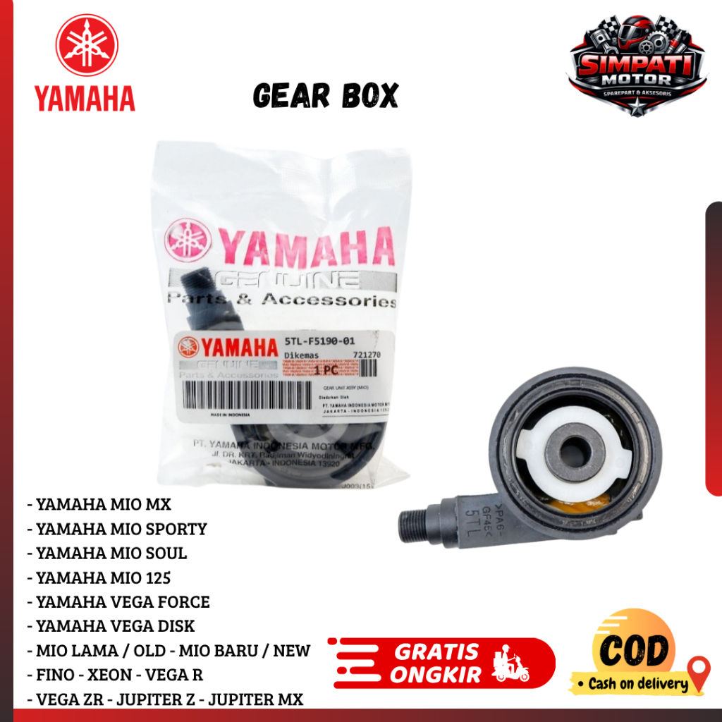 Gearbox Mio Sporty - Gearbox Mio - Gearbox Mio m3 5TL-F5190-01 Original Simpati Motor Part
