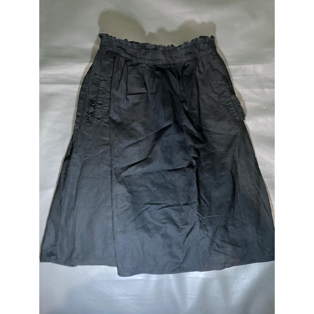 Rok Midi Hitam Polos (Preloved)