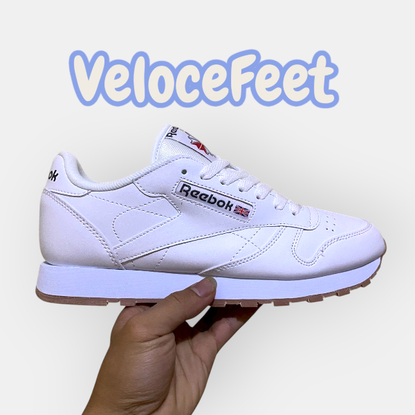 Sepatu Reebok classic leather white gum pria wanita putih