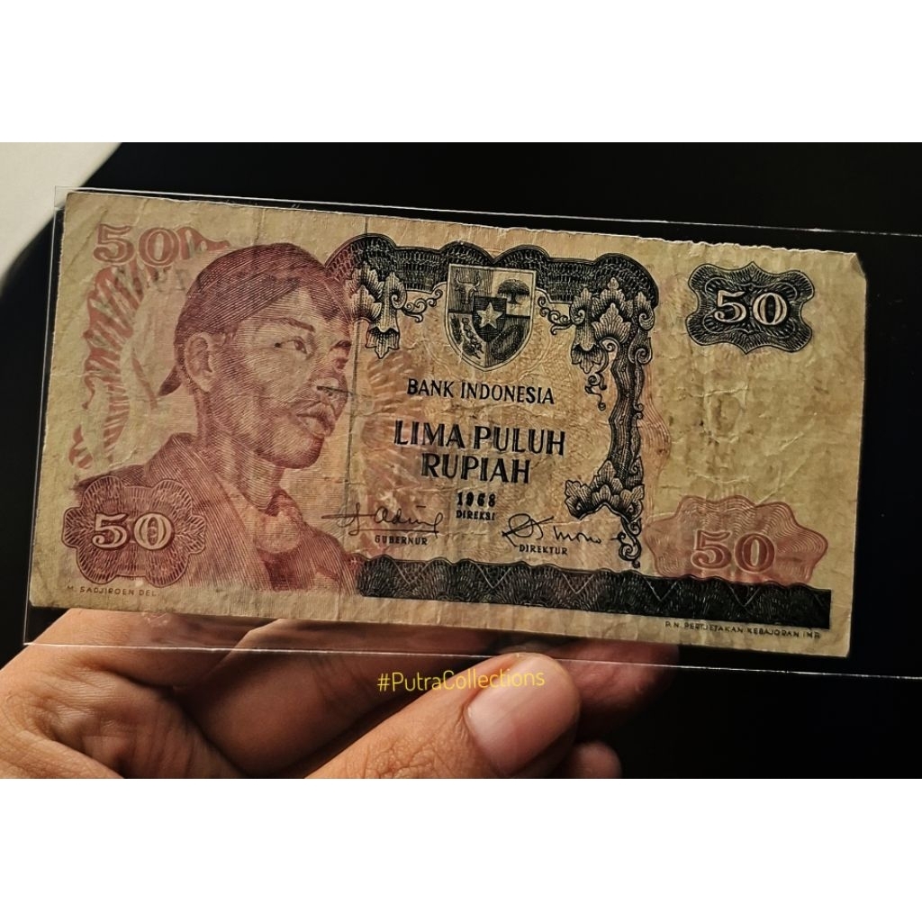 50 rupiah seri sudirman tahun 1968 (A47)